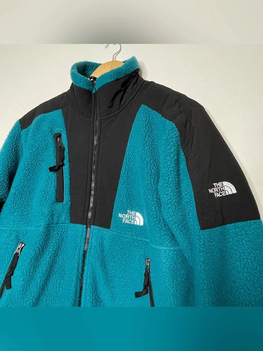 The North Face Retro 94 High Pile Denali Sherpa Fleece Jacket Harbor Blue Teal S